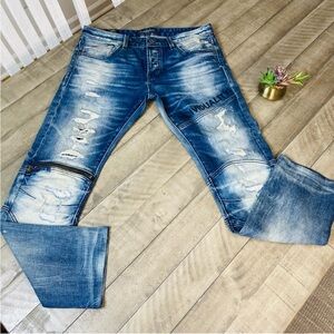 Cult Of Individuality Greaser Moto Straight Leg Men's Jeans Size W32 L34